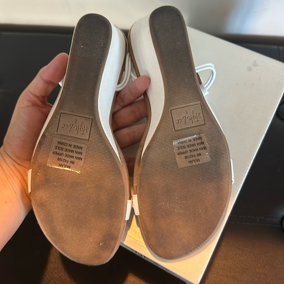 Style & Co White Snake Mulan Wedges 8M - Picture 4 of 6